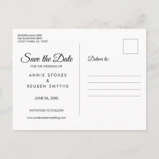 Foto Opslaan Datum Calendar Gold Love Heart Briefkaart (Achterkant)