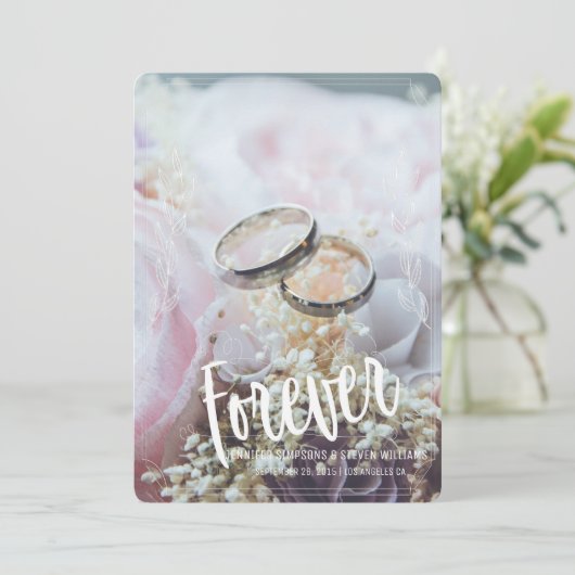 Foto Opslaan Datum eeuwig bloemontwerp Kaart (Staand voorkant)