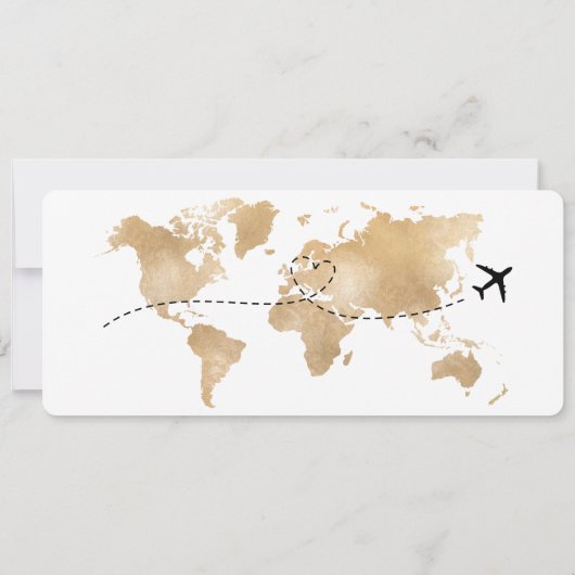 Foto Opslaan datum instapkaart Wereldkaart Kaart (Achterkant)