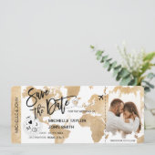 Foto Opslaan datum instapkaart Wereldkaart Kaart (Staand voorkant)