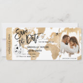 Foto Opslaan datum instapkaart Wereldkaart Kaart (Voorkant)