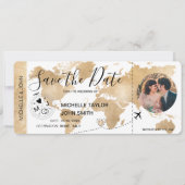 Foto Opslaan datum instapkaart Wereldkaart Kaart (Voorkant)