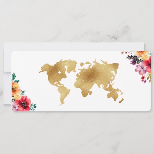 Foto Opslaan datum instapkaart Wereldkaart Kaart (Achterkant)