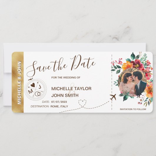 Foto Opslaan datum instapkaart Wereldkaart Kaart (Voorkant)