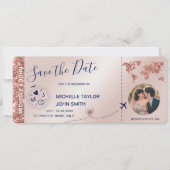 Foto Opslaan datum instapkaart Wereldkaart Kaart (Voorkant)