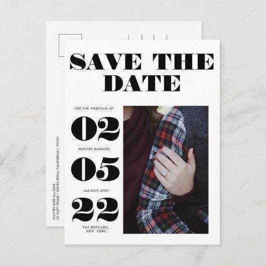 Foto Opslaan Datum Kaart (Voorkant / Achterkant)