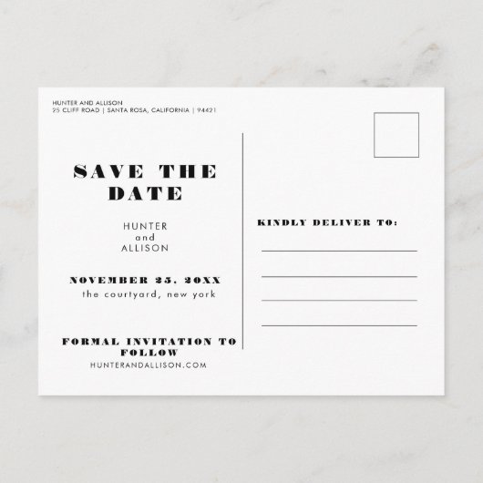 Foto Opslaan Datum Kaart (Achterkant)