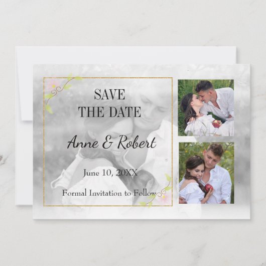 Foto Opslaan datum transparant Save The Date (Voorkant)