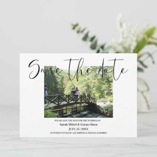 Foto Opslaan datumuitnodiging Kaart (Staand voorkant)