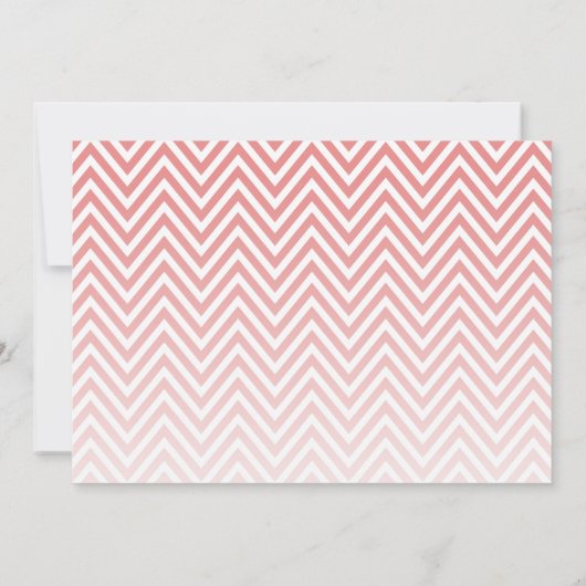 FOTO OPSLAAN DE DATUM ombre chevron koraal marine  Kaart (Achterkant)