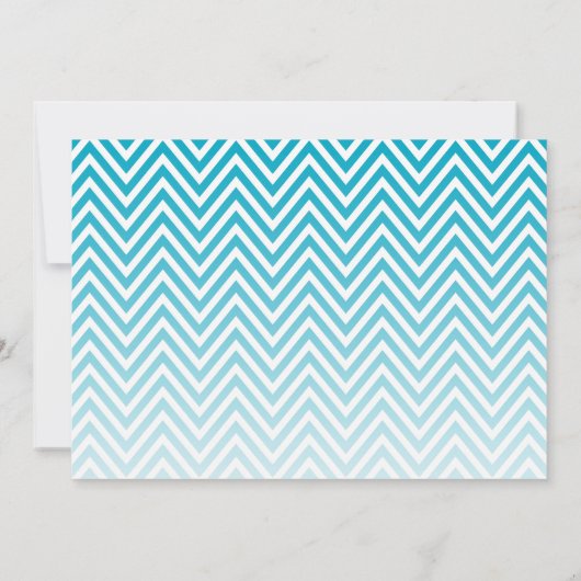 FOTO OPSLAAN DE DATUM ombre chevron turquoise kora Kaart (Achterkant)