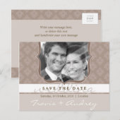 FOTO OPSLAAN DE DATUM :: pictureframe elegantie 4 Aankondigingskaart (Voorkant / Achterkant)