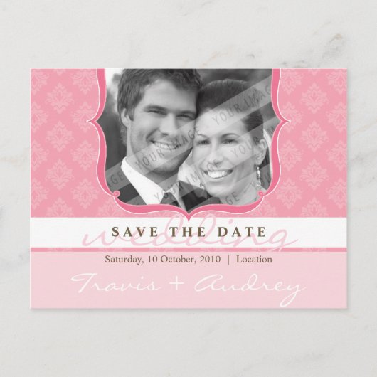 FOTO OPSLAAN DE DATUM :: pictureframe elegantie 6 Aankondigingskaart (Voorkant)