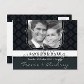 FOTO OPSLAAN DE DATUM :: pictureframe elegantie 8 Aankondigingskaart (Voorkant / Achterkant)