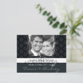 FOTO OPSLAAN DE DATUM :: pictureframe elegantie 8 Aankondigingskaart (Staand voorkant)