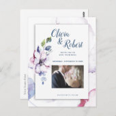 Foto Opslaan De Datum Waterverf Apple Blossoms Briefkaart (Voorkant / Achterkant)