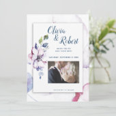 Foto Opslaan De Datum Waterverf Apple Blossoms Kaart (Staand voorkant)