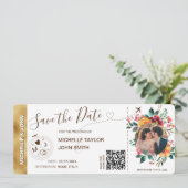 Foto Opslaan van de datum Boarding Pass QR Code Kaart (Staand voorkant)