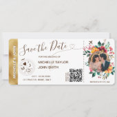 Foto Opslaan van de datum Boarding Pass QR Code Kaart (Voorkant)