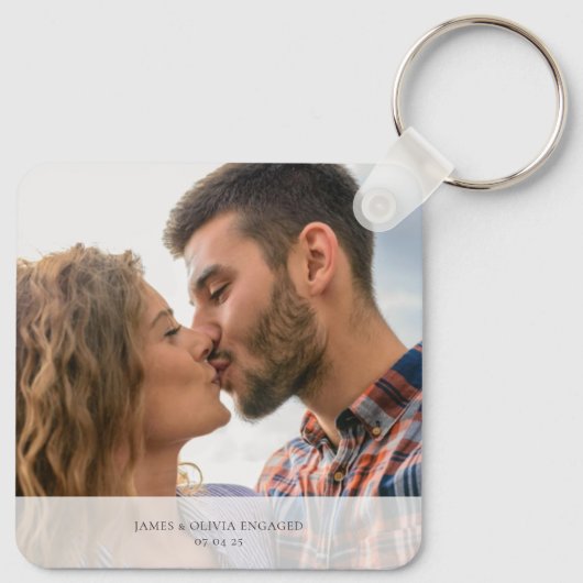 Foto Opslaan van de datum bruiloft thema Sleutelha Sleutelhanger (Achterkant)