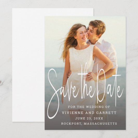 Foto Opslaan van de datum Moderne Kalligrafie Scri (Voorkant / Achterkant)