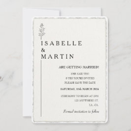 Foto Opslaan van de datum QR-code Deckled Edge Wed Kaart