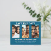 Foto opslaan van de datumkaart elegant modern 3 pi briefkaart (Staand voorkant)