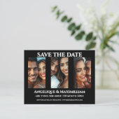 Foto opslaan van de datumkaart elegante moderne 3  briefkaart (Staand voorkant)