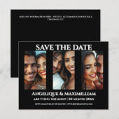 Foto opslaan van de datumkaart elegante moderne 3 briefkaart (Voorkant / Achterkant)