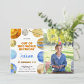 Foto Oranje buitenruimte verjaardagsuitnodigingen Kaart (Staand voorkant)