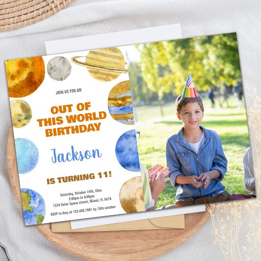 Foto Oranje buitenruimte verjaardagsuitnodigingen Kaart