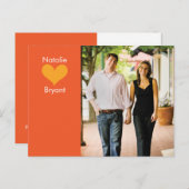 Foto Oranje Hart Save the Date Briefkaart 2 (Voorkant / Achterkant)