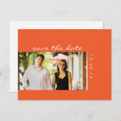 Foto Oranje Save the Date Briefkaart 2 (Voorkant / Achterkant)