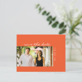 Foto Oranje Save the Date Briefkaart 2 (Staand voorkant)