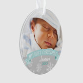 Foto Ornament | Baby Boy Eerste Kerstmis (voorkant)
