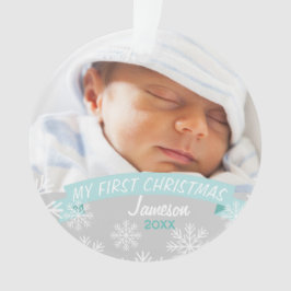 Foto Ornament | Baby Boy Eerste Kerstmis