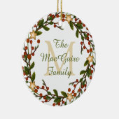 Foto Ornament Kerst Krans Monogram Initiaal (Rechts)