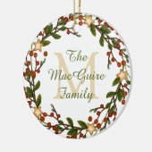 Foto Ornament Kerst Krans Monogram Initiaal (Links)