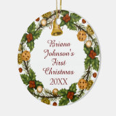 Foto Ornament Kerstkrans Baby's Eerste (Links)