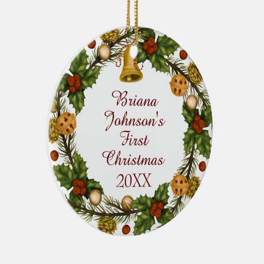 Foto Ornament kerstmis baby's eerste (Rechts)