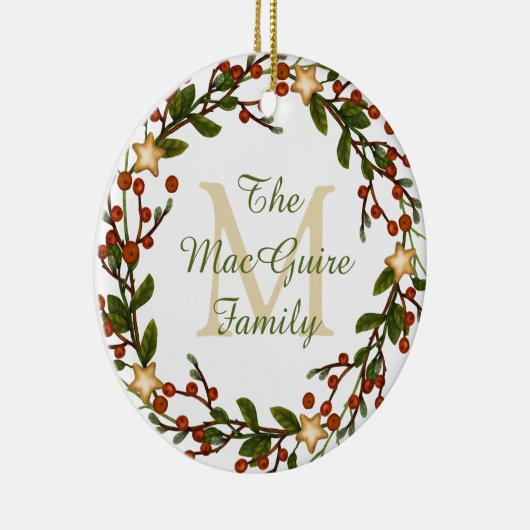 Foto Ornament kerstmis met Initiaal van Monogram (Rechts)