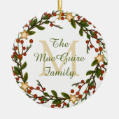 Foto Ornament kerstmis met Initiaal van Monogram (Voorkant)