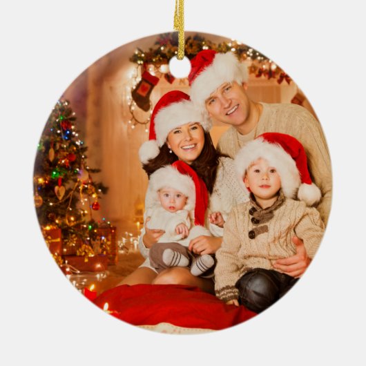 Foto Ornament kerstmis met Initiaal van Monogram (Achterkant)