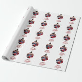 Foto ornament leuk script Kerstmis Cadeaupapier (Uitgerold)