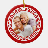 Foto Ornament met Monogram Rood (Voorkant)