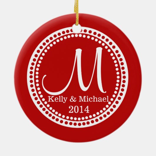 Foto Ornament met Monogram Rood (Achterkant)