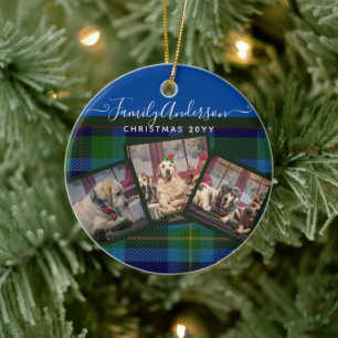 FOTO ORNAMENT - Miller TARTAN Blue Kerstcadeau