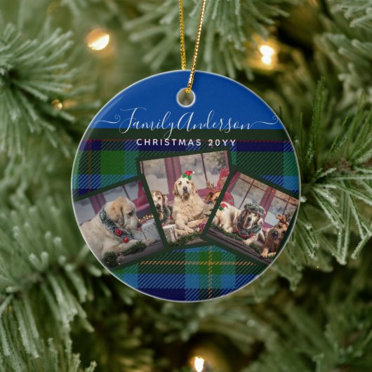FOTO ORNAMENT - Miller TARTAN Blue Kerstcadeau (Boom)