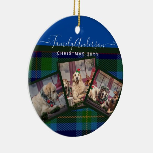 FOTO ORNAMENT - Miller TARTAN Blue Kerstcadeau (Rechts)