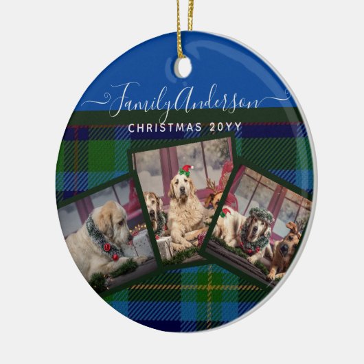 FOTO ORNAMENT - Miller TARTAN Blue Kerstcadeau (Links)
